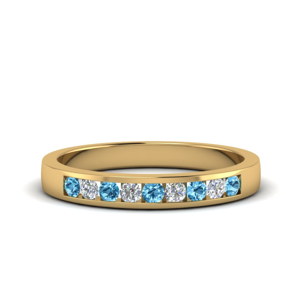 Channel 9 Stone Mens Wedding Ring