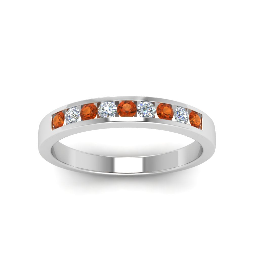 Channel 9 Stone Mens Wedding Ring