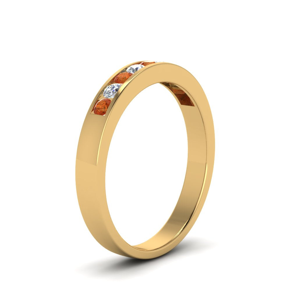 Channel 9 Stone Mens Wedding Ring