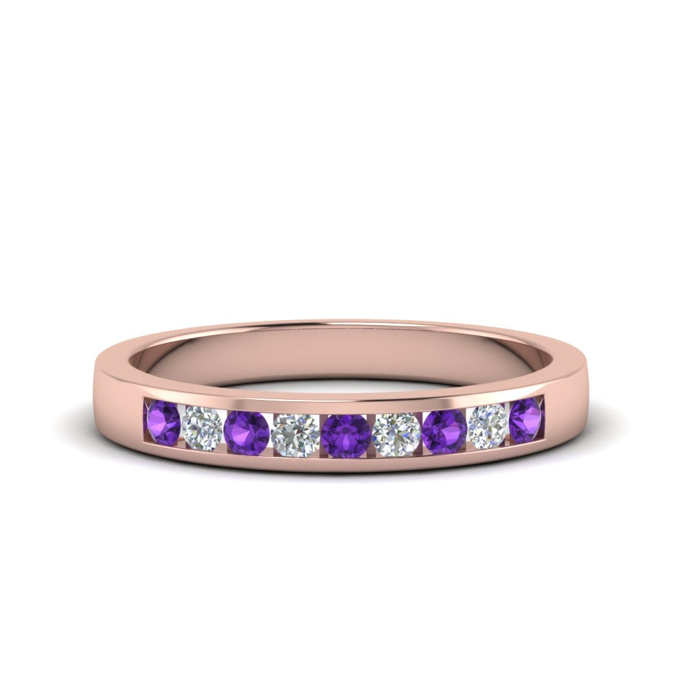Channel 9 Stone Mens Wedding Ring