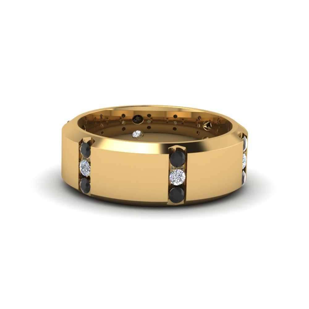 Channel Set 3 Stone Mens Anniversary Ring