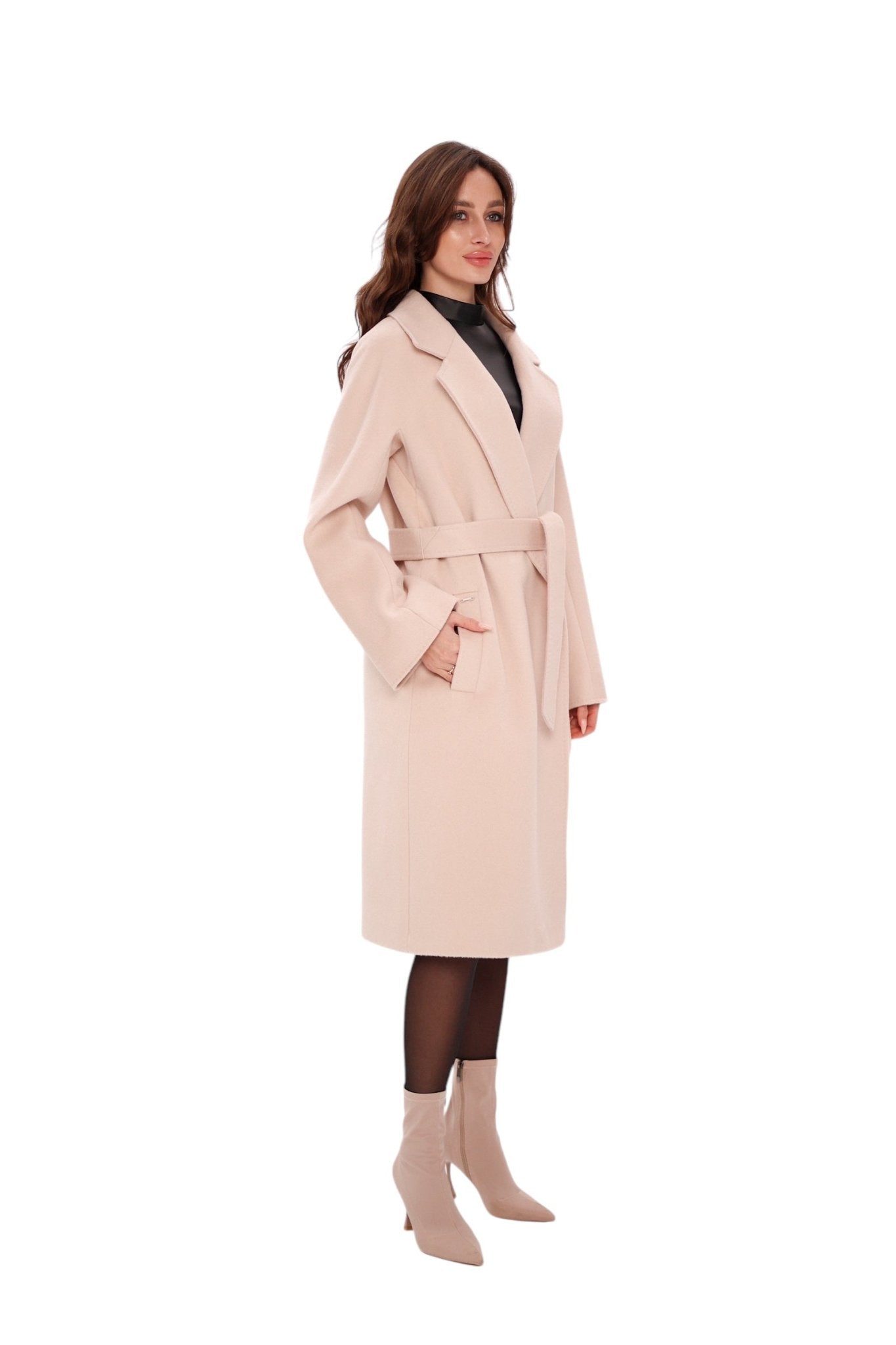 Chester Premium Wool Cashmere Coat in Praline - Overture Gifts