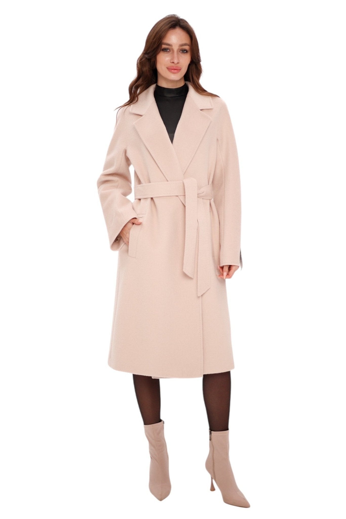 Chester Premium Wool Cashmere Coat in Praline - Overture Gifts