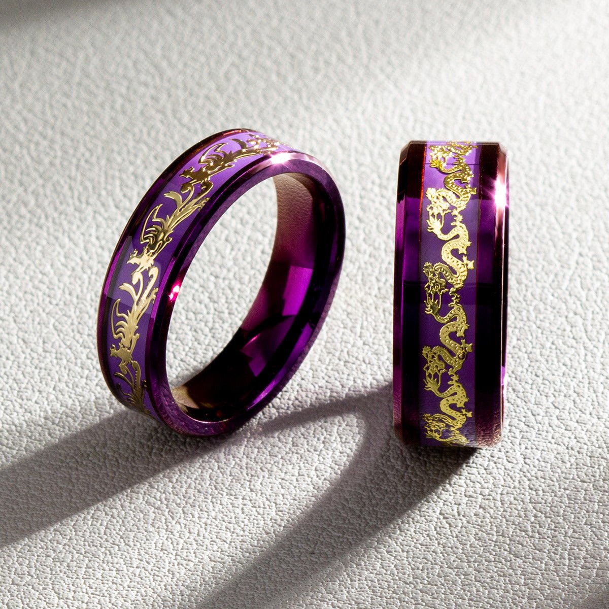 Chinese Studies Ping An Dragon Phoenix Couple The Male Rings - Overture Gifts