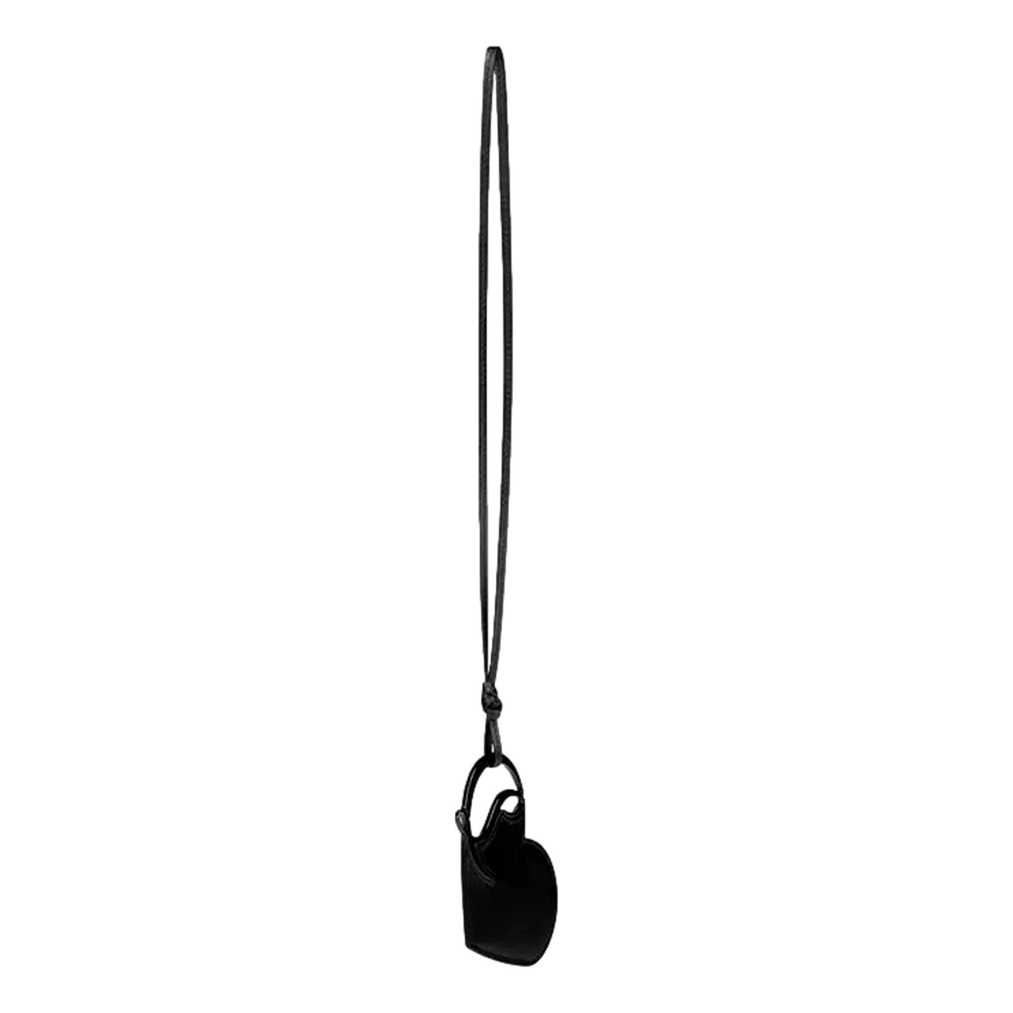 Christian Louboutin Leather Heart Black Bag Charm Keychain