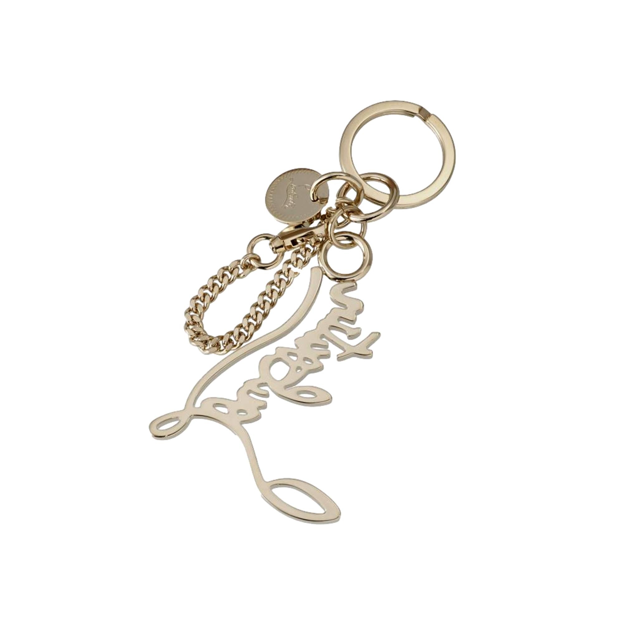 Christian Louboutin Gold Crystal Logo Keyring