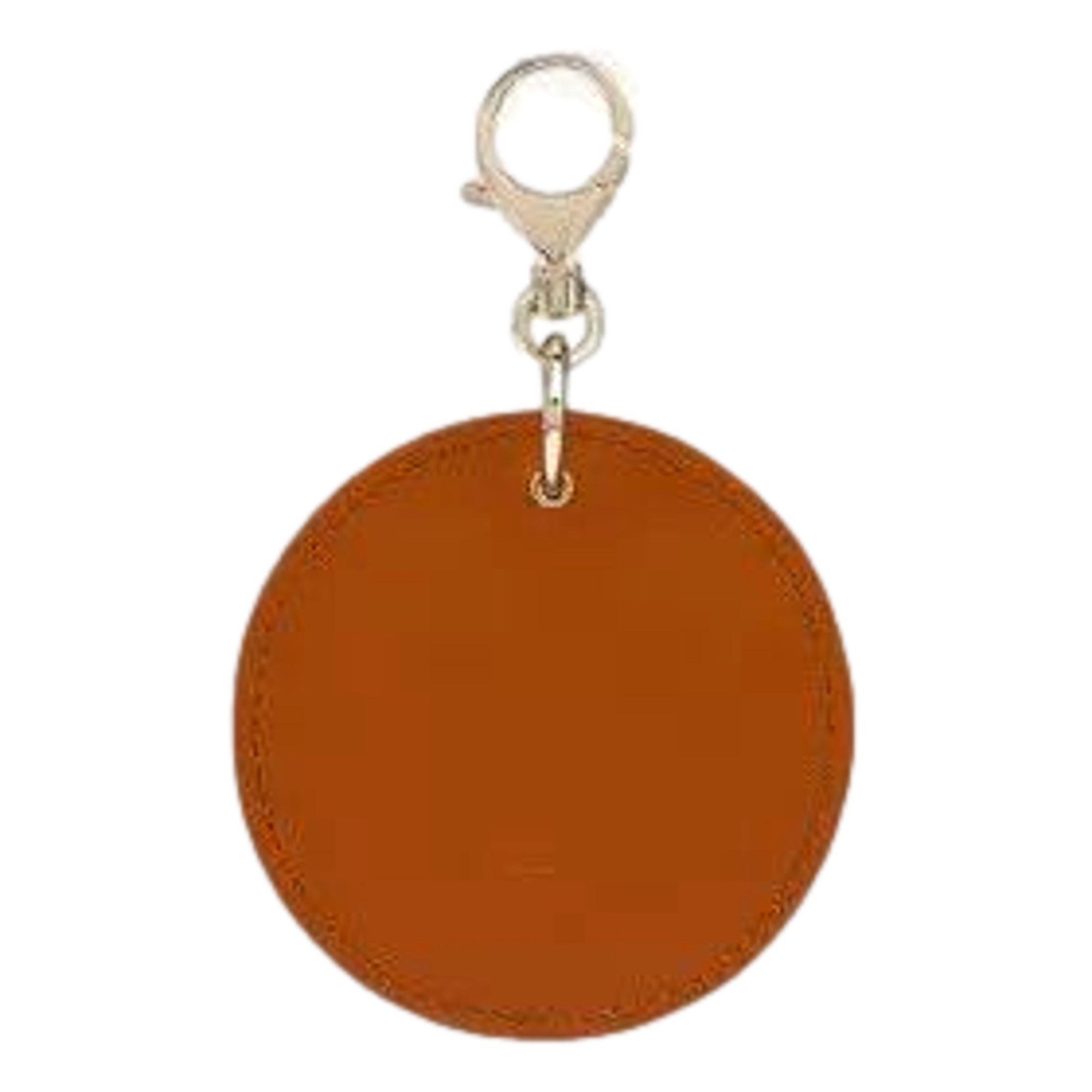 Christian Louboutin Round Leather Logo Brown Bag Charm Keychain