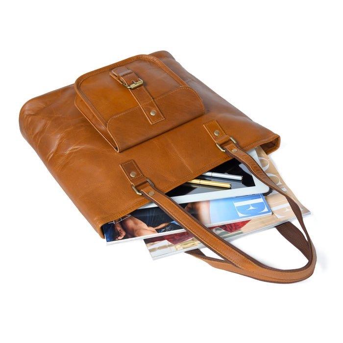 Classic Chic Genuine Leather Tote - Overture Gifts