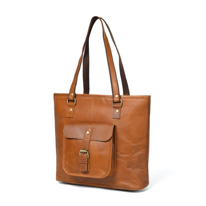 Classic Chic Genuine Leather Tote - Overture Gifts