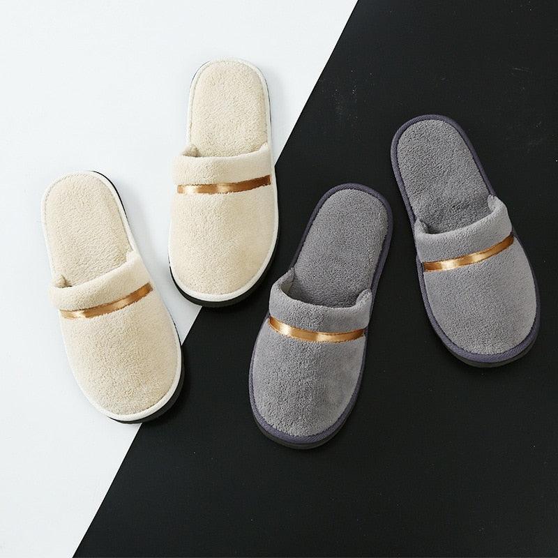 Classic Comfy Plush Slippers Star Thickening Antiskid Hotel Guest Room Home Slip On House Slippers For Women Indoor Outdoor Women's Bedroom Slippers Warm Soft Unisex Slippers - Overture Gifts