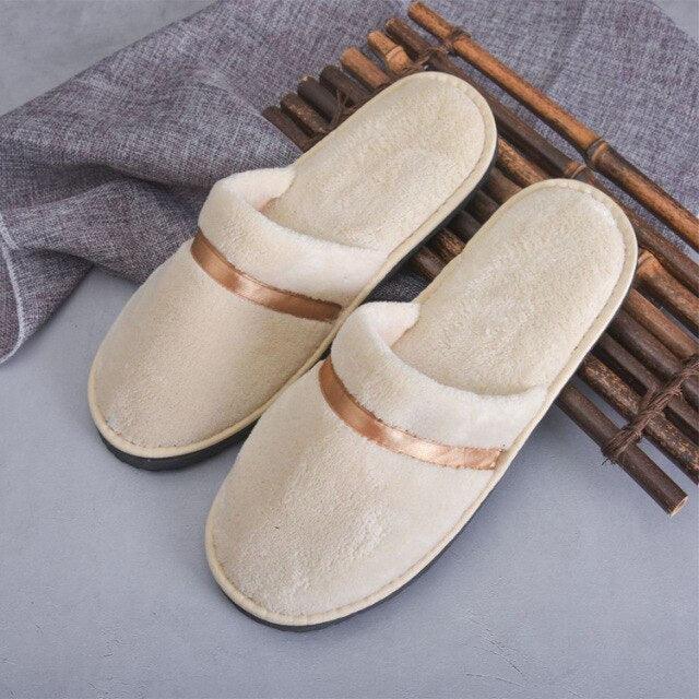 Classic Comfy Plush Slippers Star Thickening Antiskid Hotel Guest Room Home Slip On House Slippers For Women Indoor Outdoor Women's Bedroom Slippers Warm Soft Unisex Slippers - Overture Gifts
