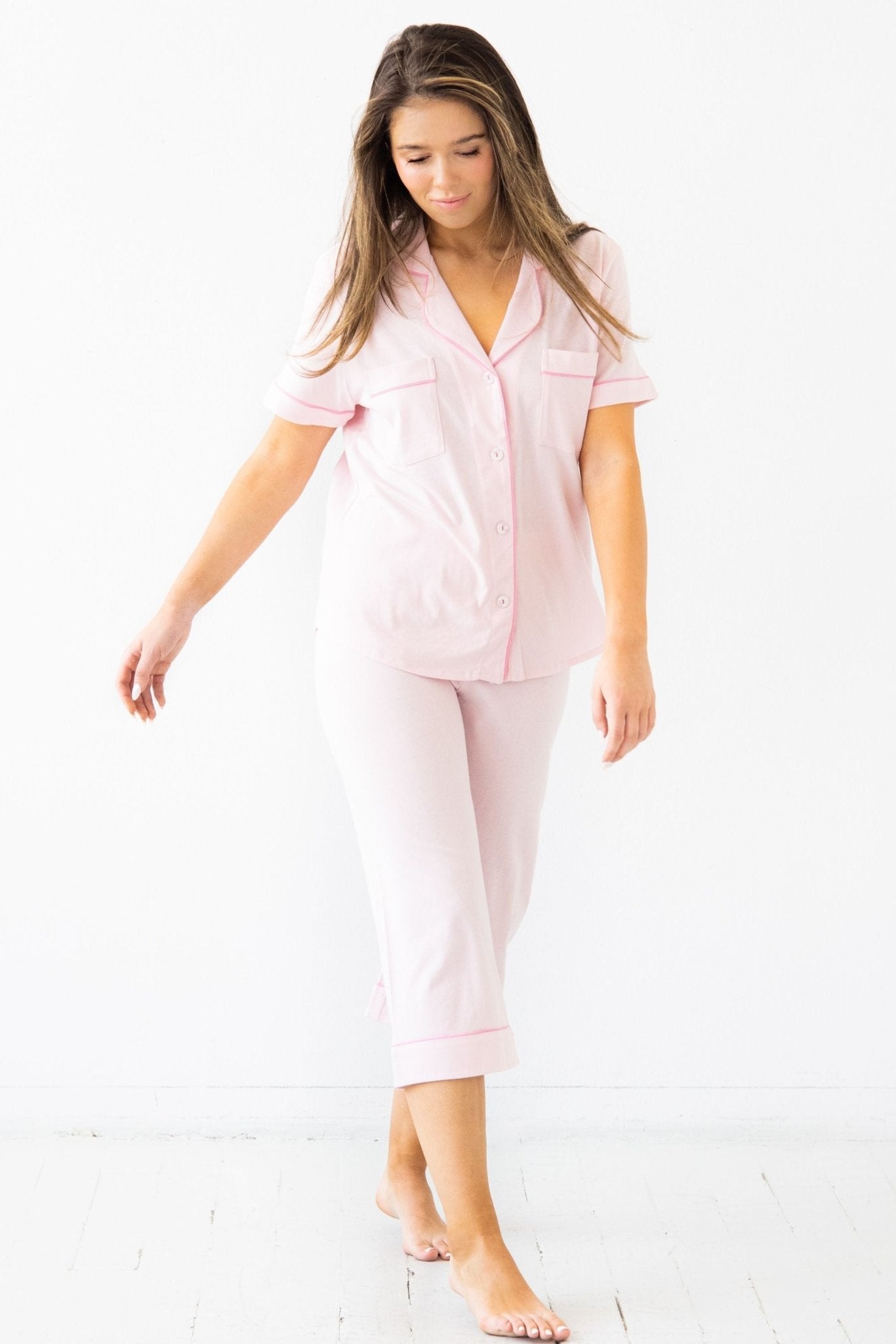 Classic Luxury Capri Pajamas in Brushed Pima Cotton - Overture Gifts