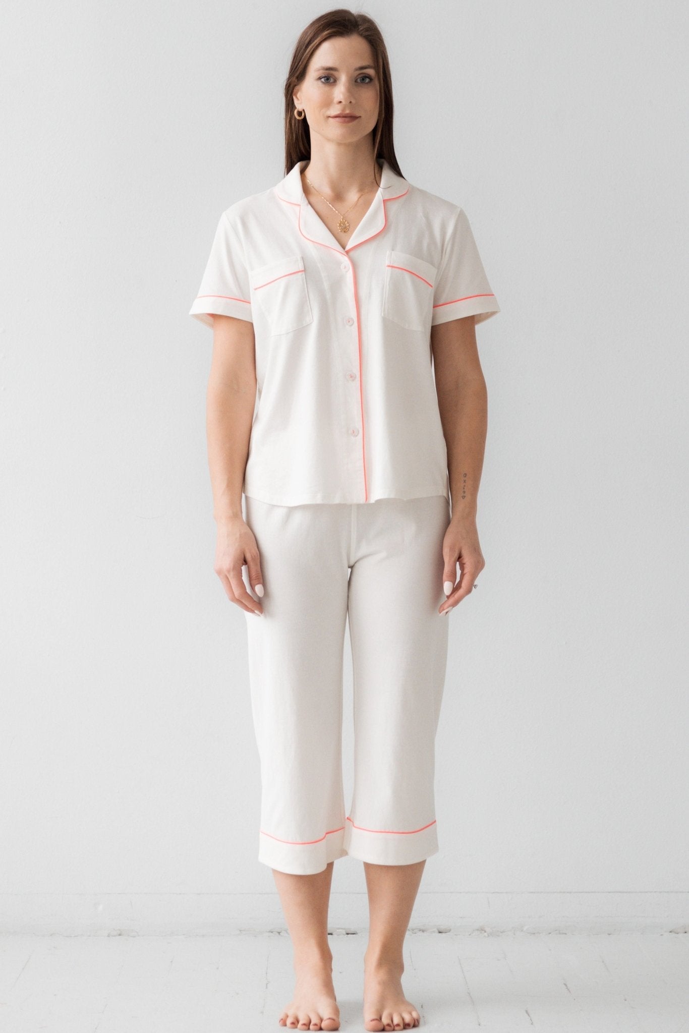 Classic Luxury Capri Pajamas in Brushed Pima Cotton - Overture Gifts