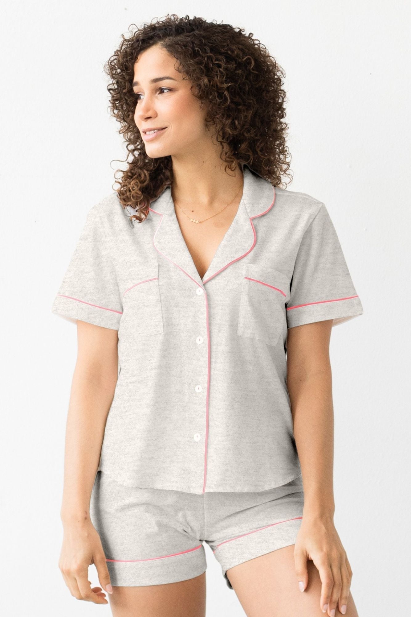 Classic Luxury Shorties Pajamas in Brushed Pima Cotton - Overture Gifts