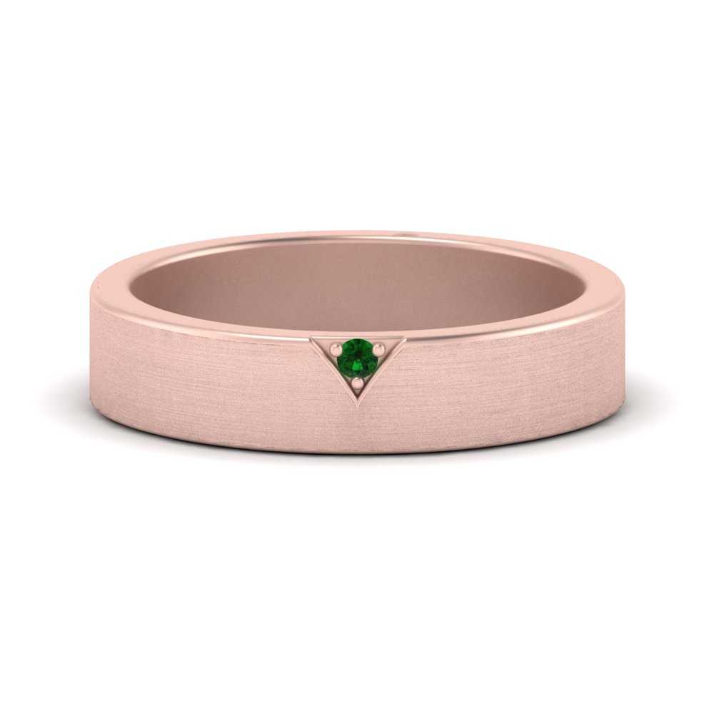 Classic V Shaped Solitaire Stone Mens Band
