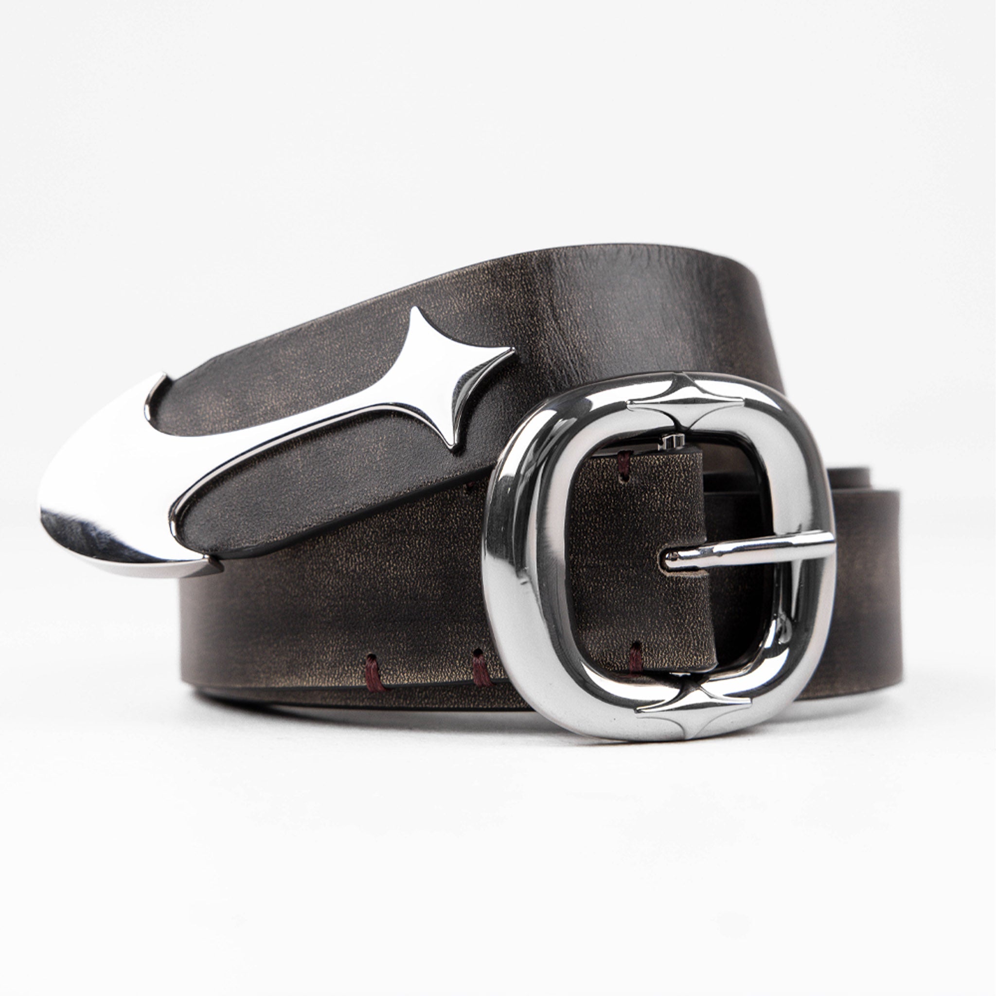 Commons Studios Starslinger Leather Belt Smoke