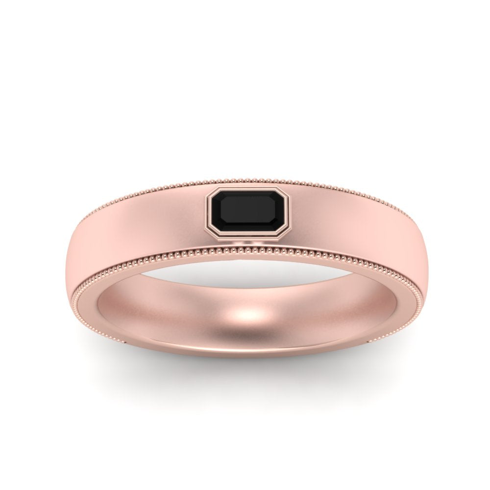 Comfort Fit Mens Milgrain Outline Ring