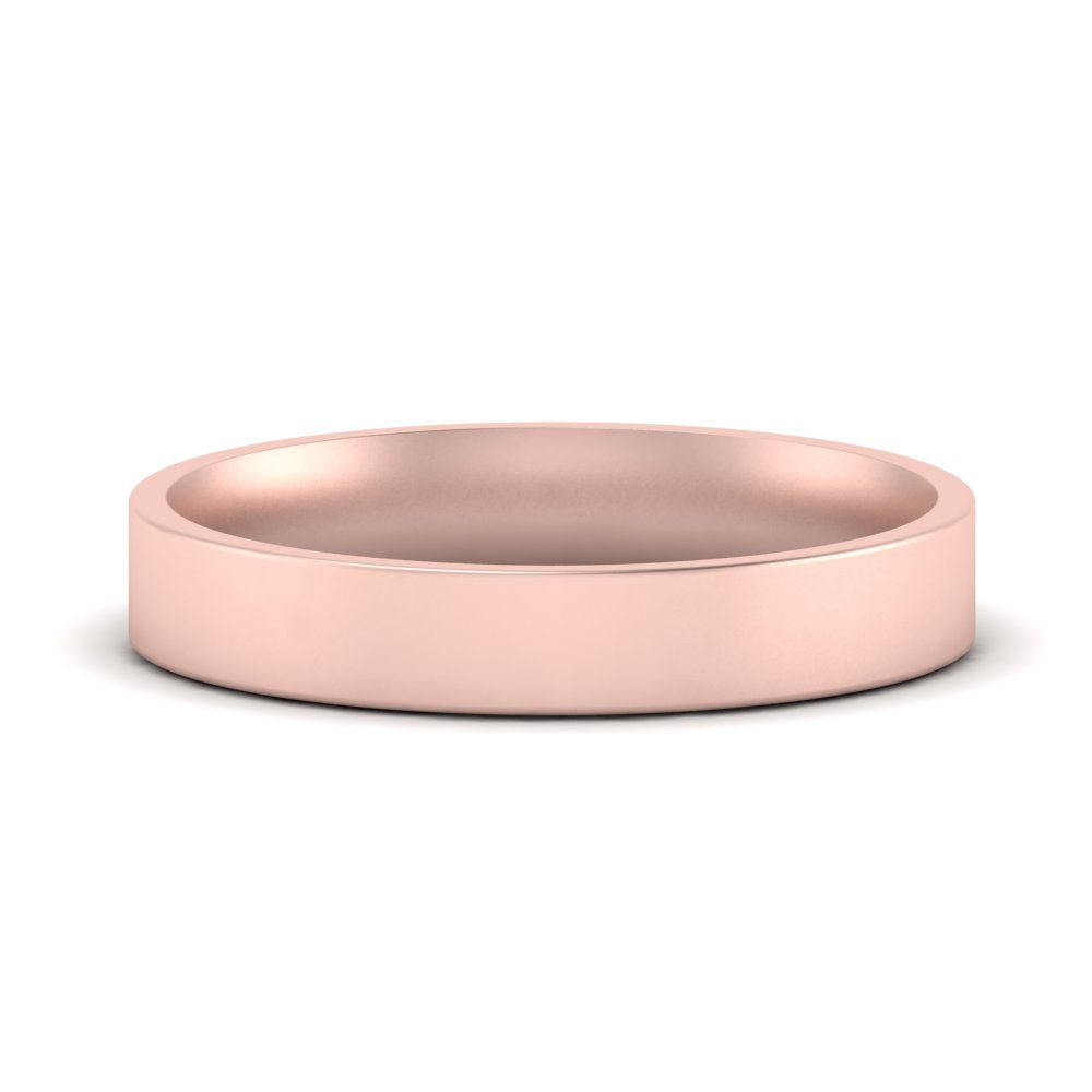 Comfort Fit Flat 4 mm Mens Wedding Band