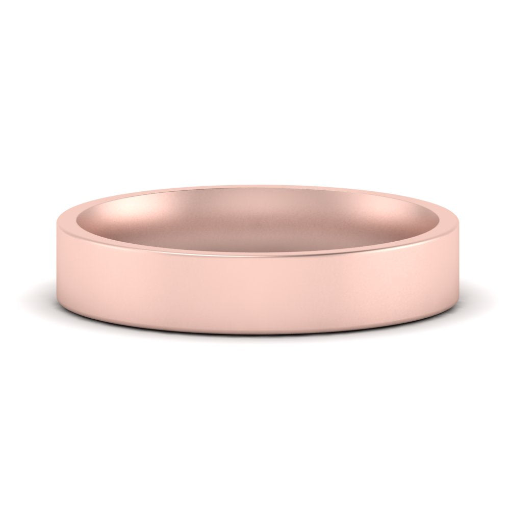 Comfort Fit Flat 4 mm Mens Wedding Band