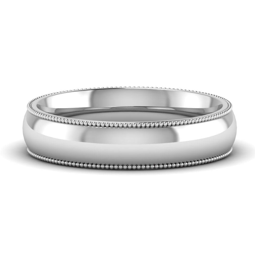 Comfort Fit Wedding Band Milgrain Edge
