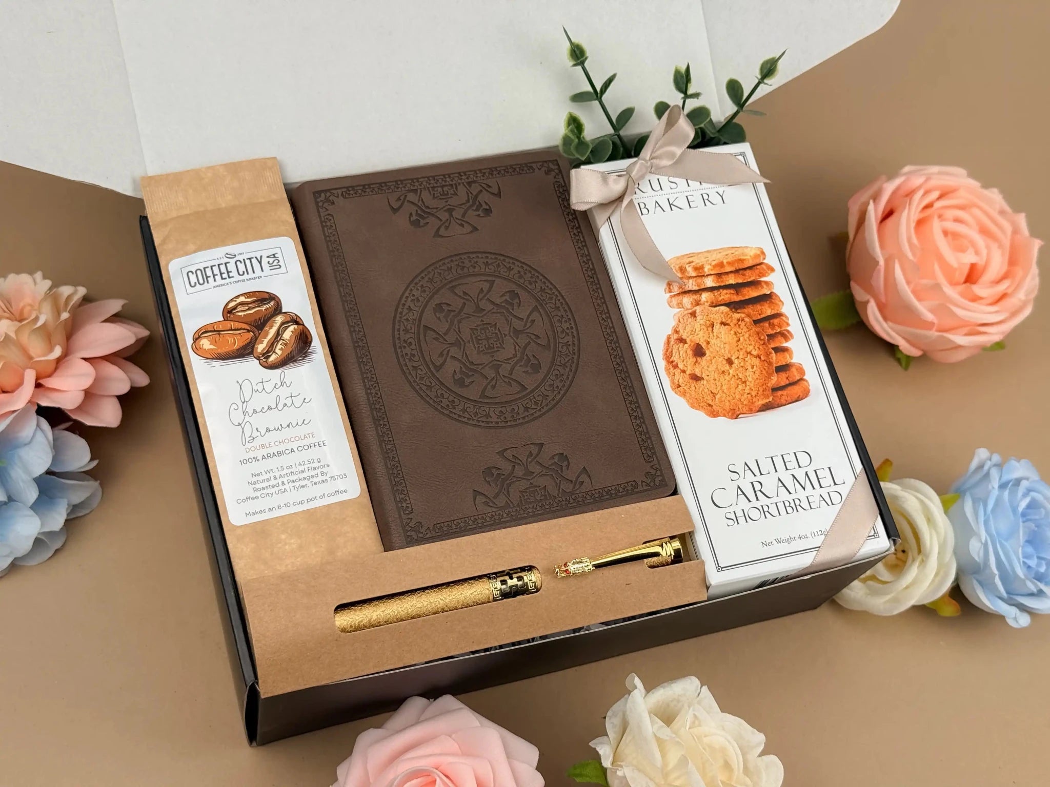 Corporate Gift Box for Employees & Coworkers with Journal, Pen & Gourmet Treats - Overture Gifts