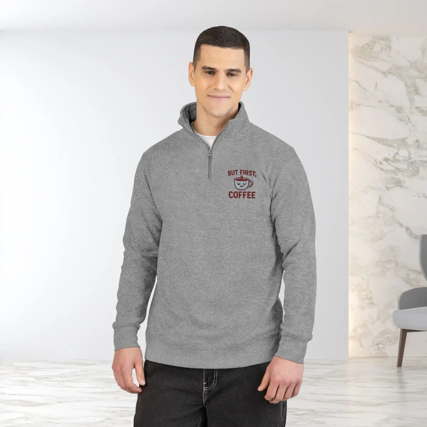 Premium Fleece Pullover – Coffee Lovers Design - Dipaliz