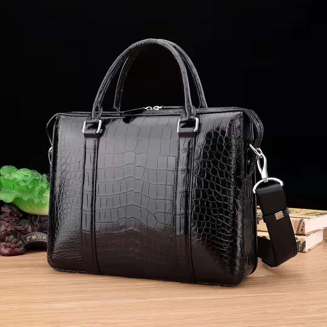 Crocodile belly Briefcase Handmade Business Laptop Bag Men's - Overture Gifts