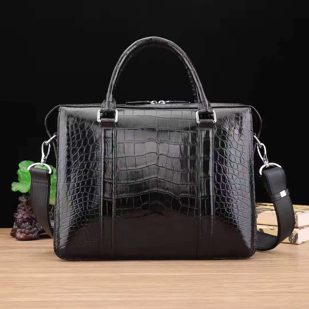 Crocodile belly Briefcase Handmade Business Laptop Bag Men's - Overture Gifts