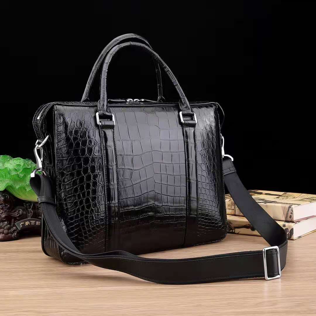 Crocodile belly Briefcase Handmade Business Laptop Bag Men's - Overture Gifts