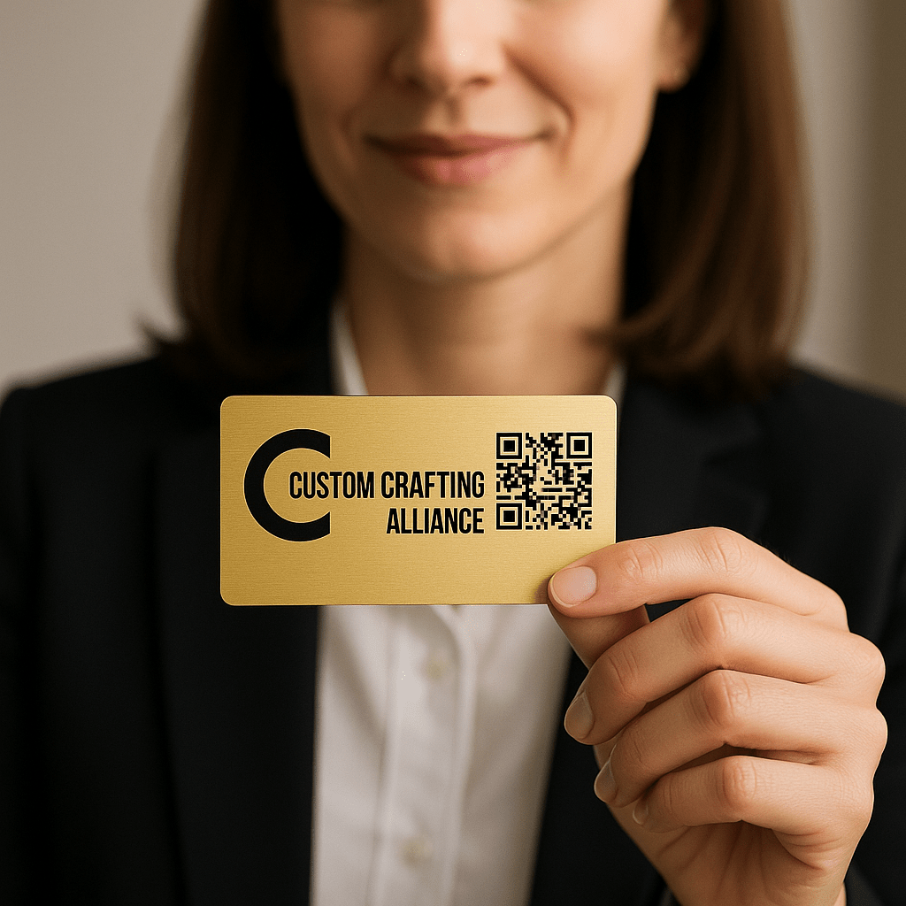 Custom Engraved Metal Business Cards – Aluminum (100 pcs) – Laser Engraved for Corporate Branding