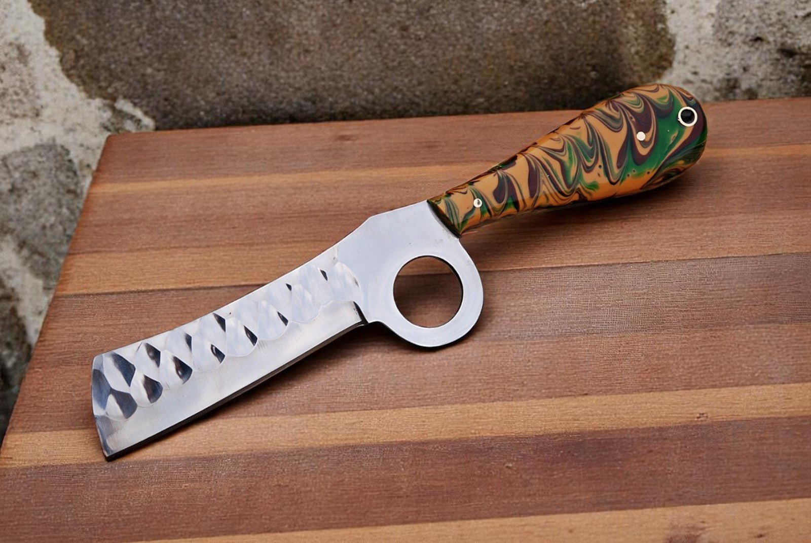 Custom Handmade Bull Cutter Knife with Resin Handle - Overture Gifts