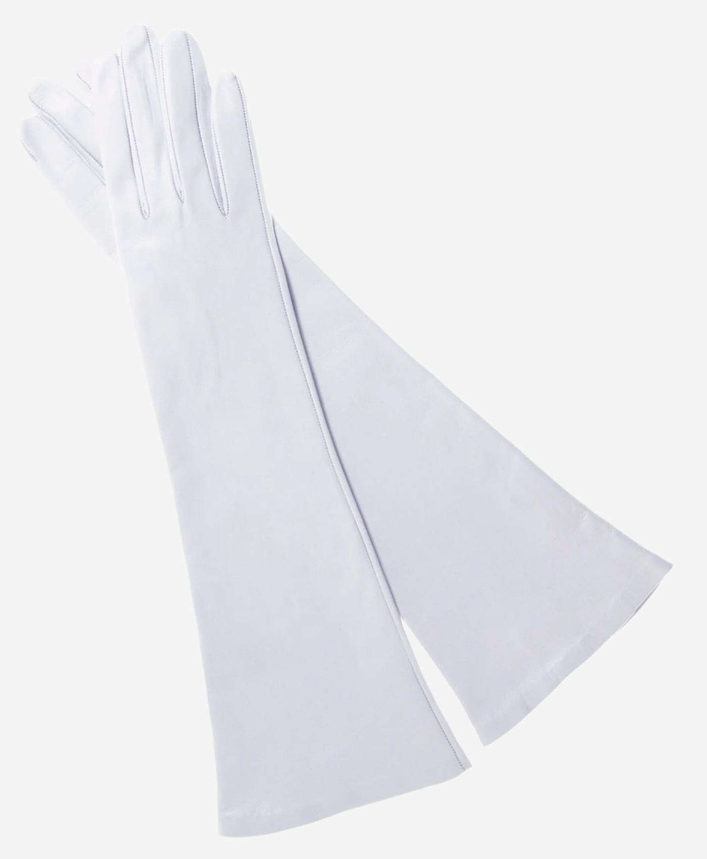 Angelina (ivory) - Italian silk lined 8-button length leather bridal / opera gloves