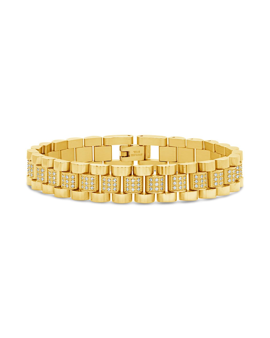 CZ Accent Watch Band Chain Bracelet - Overture Gifts
