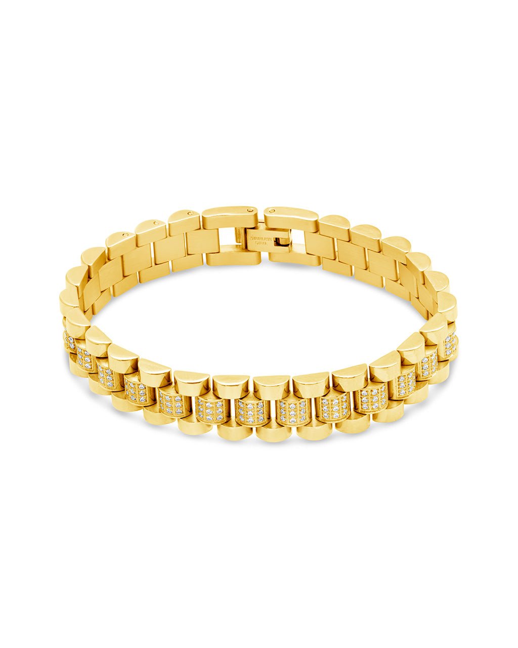 CZ Accent Watch Band Chain Bracelet - Overture Gifts