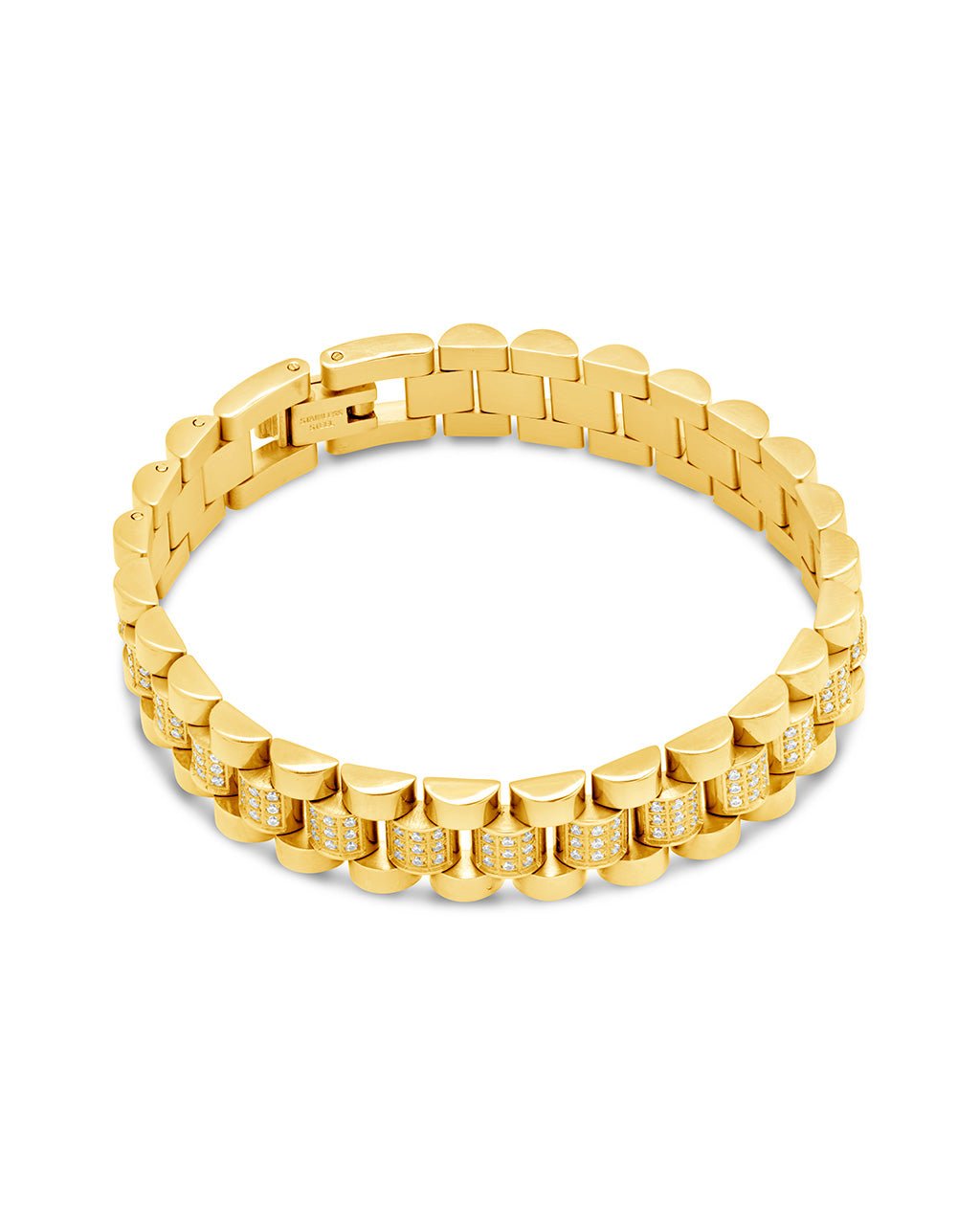 CZ Accent Watch Band Chain Bracelet - Overture Gifts
