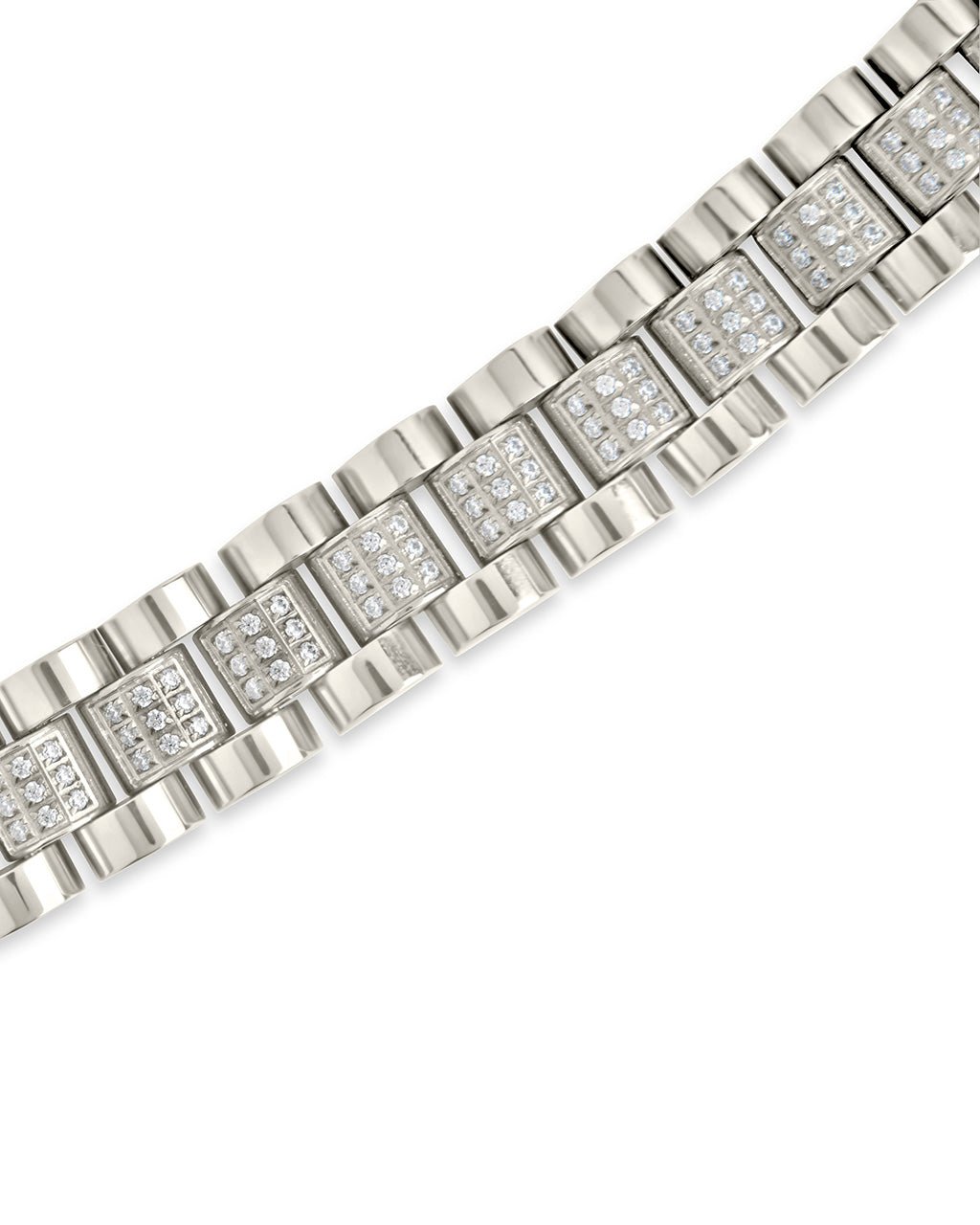 CZ Accent Watch Band Chain Bracelet - Overture Gifts