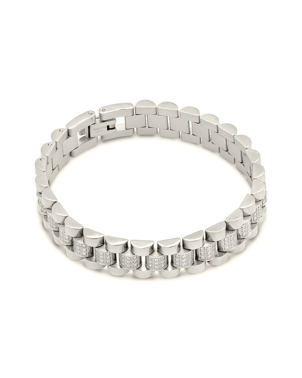 CZ Accent Watch Band Chain Bracelet - Overture Gifts