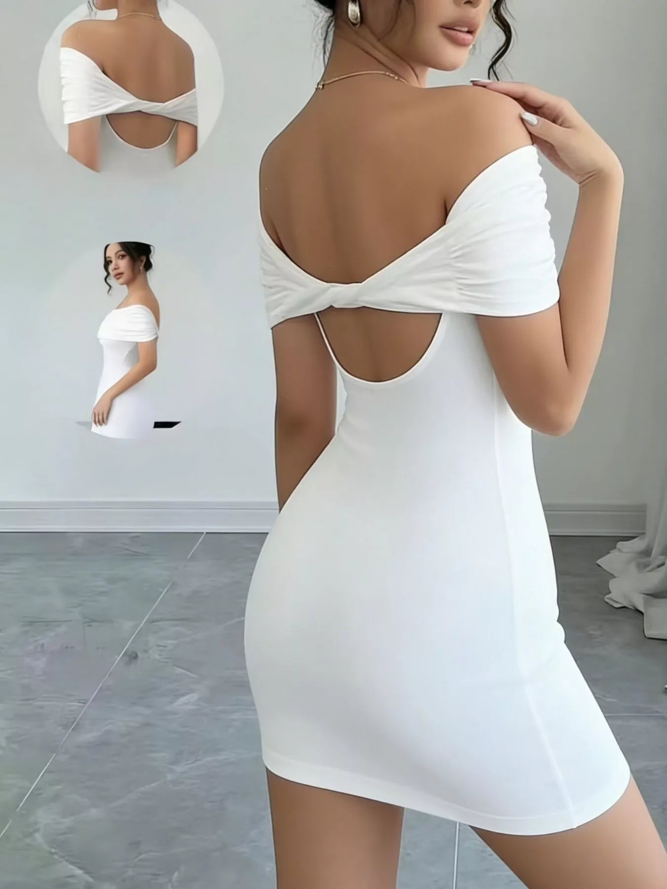 Off-Shoulder Bodycon Mini Dress