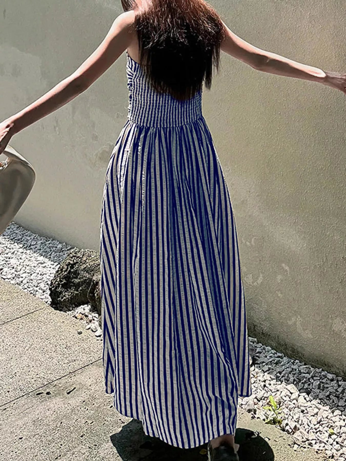 Striped Sleeveless Maxi Dress