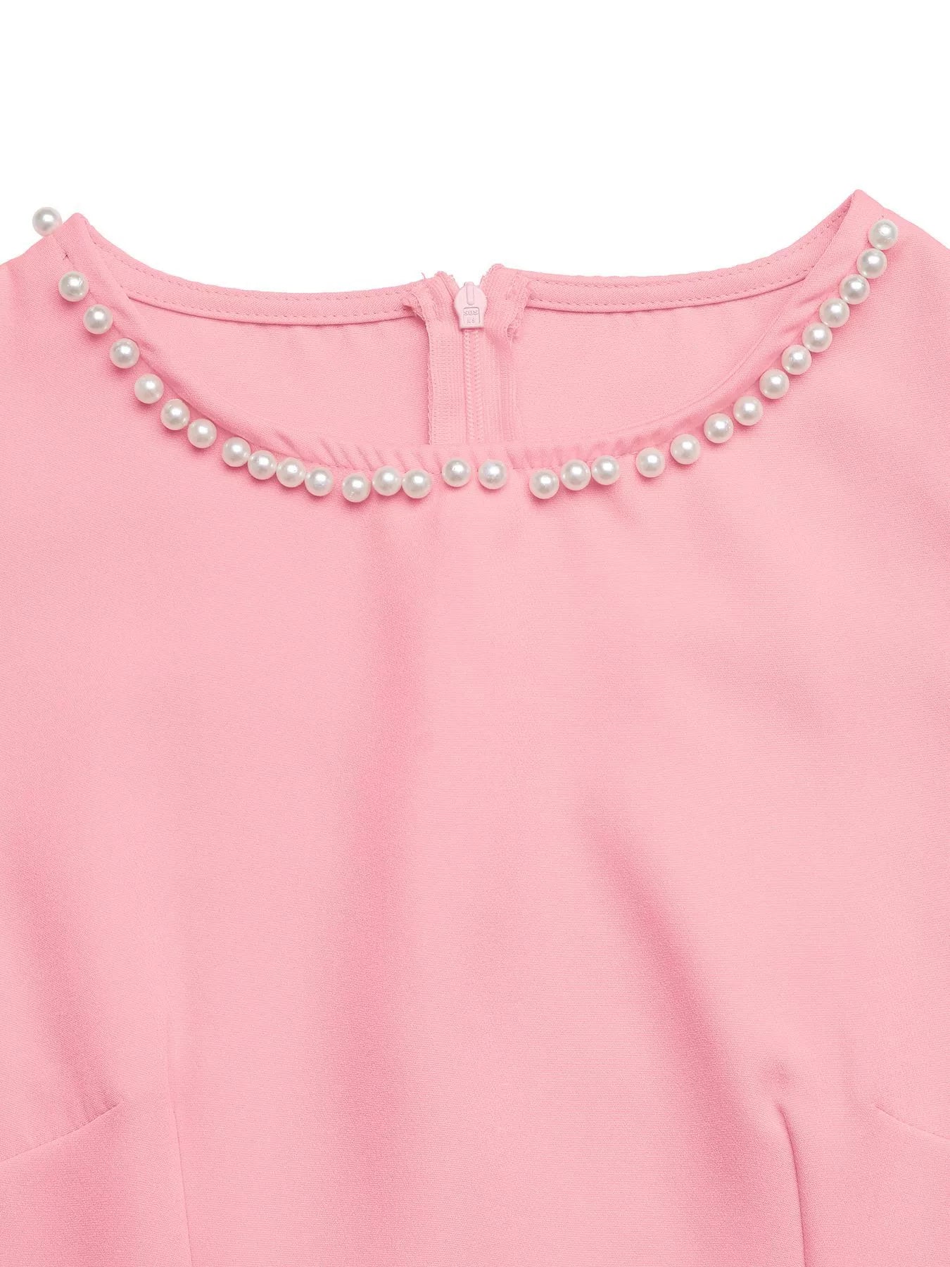 Pearl Trim Sleeveless Mini Dress
