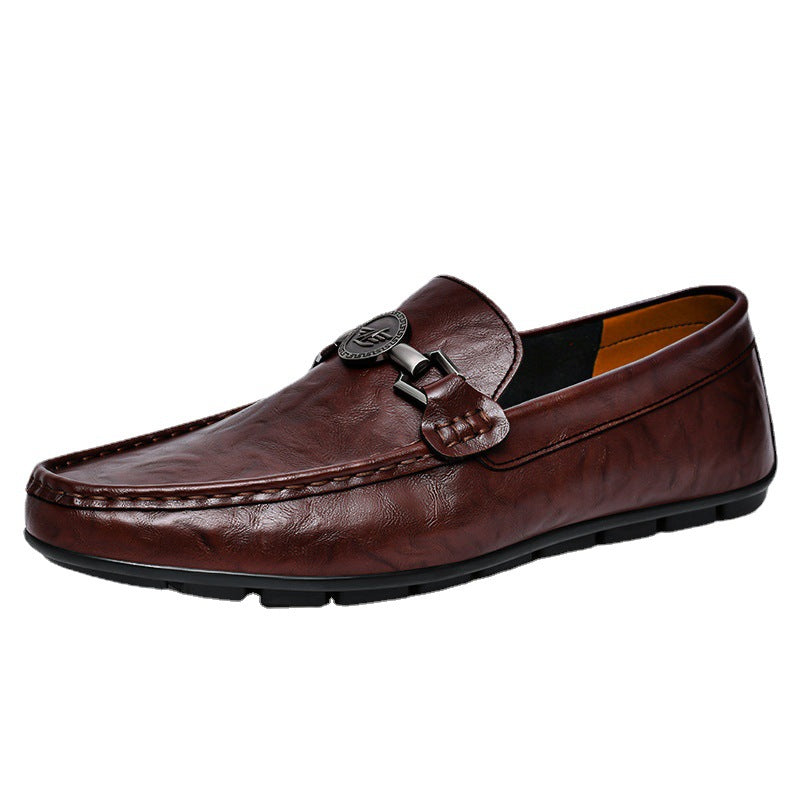 Mens Versatile Trendy Soft-leather Comfortable Casual Leather Shoes