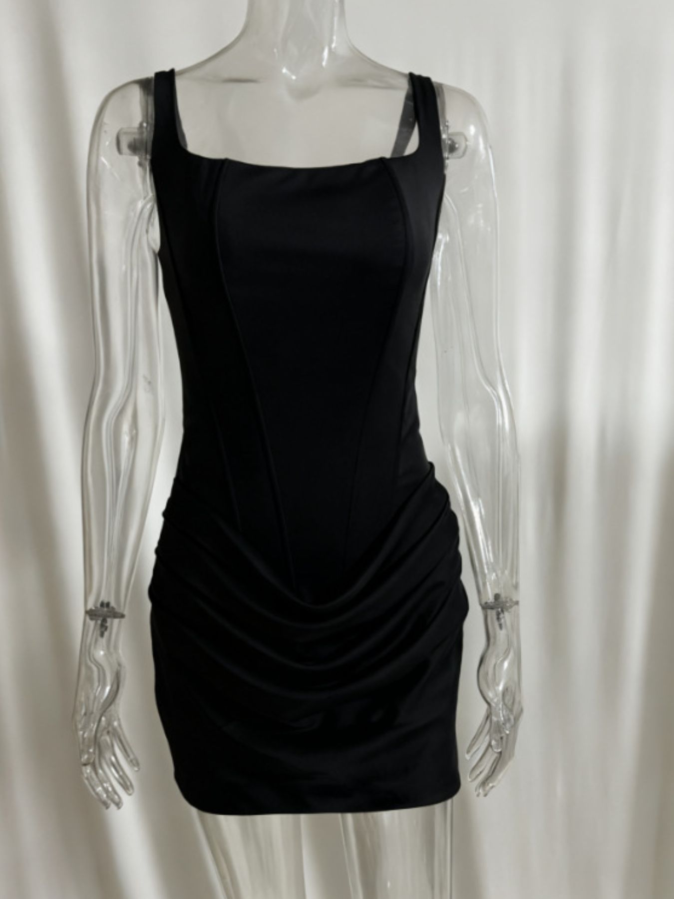 Ruched Sleeveless Mini Dress