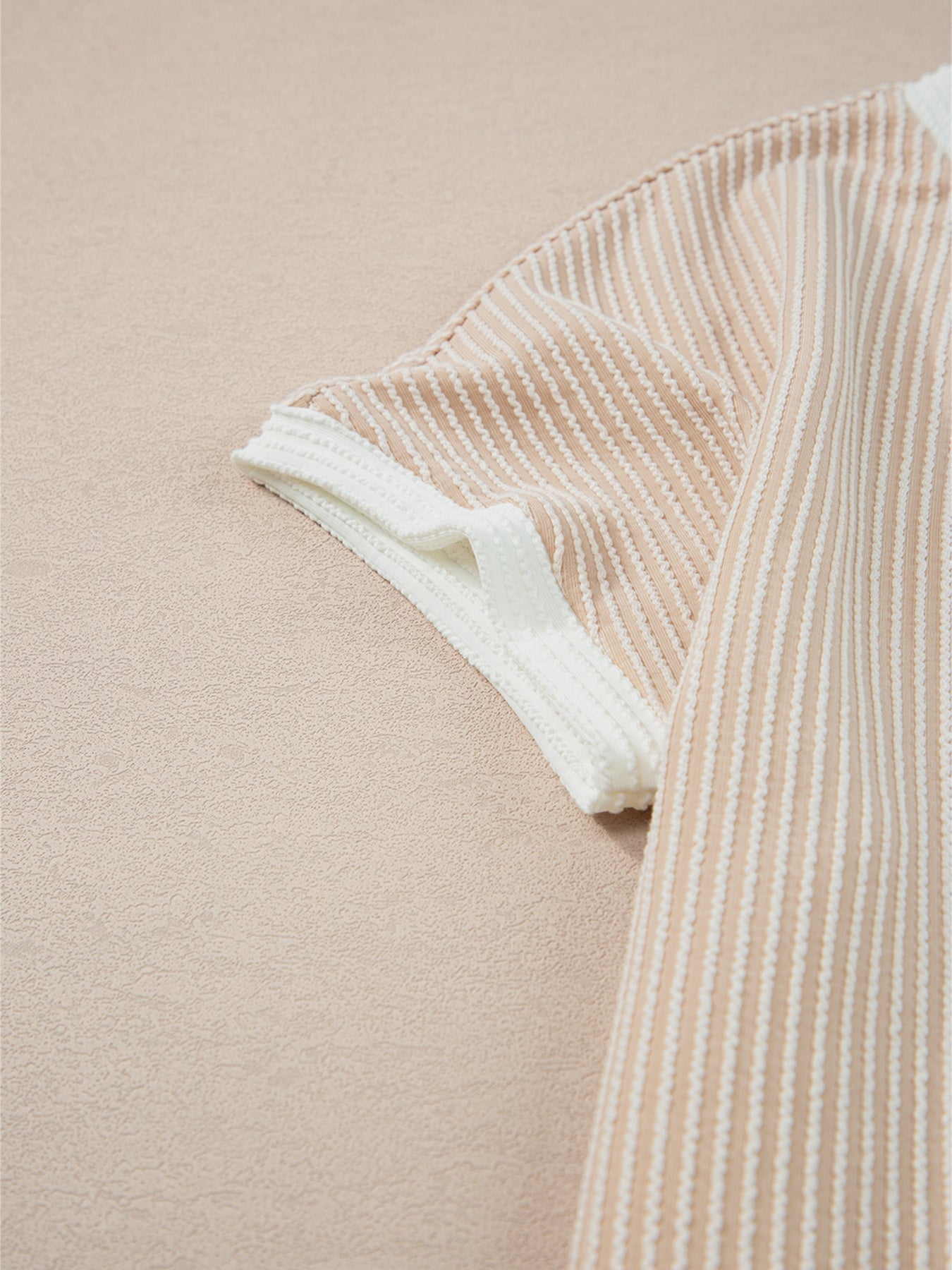 Twisted Ribbed Color Block Trim T Shirt Shift Dress
