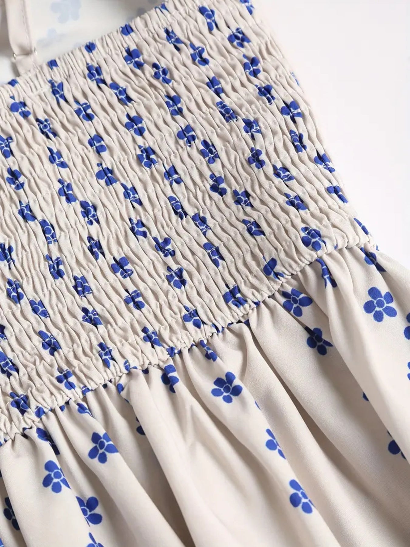 Sardine Print Spaghetti Strap Midi Dress