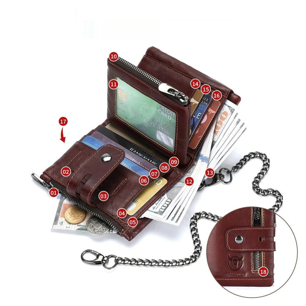 Captain Bull Mens Genuine Leather Phone Holder Wallet, Multi-functional