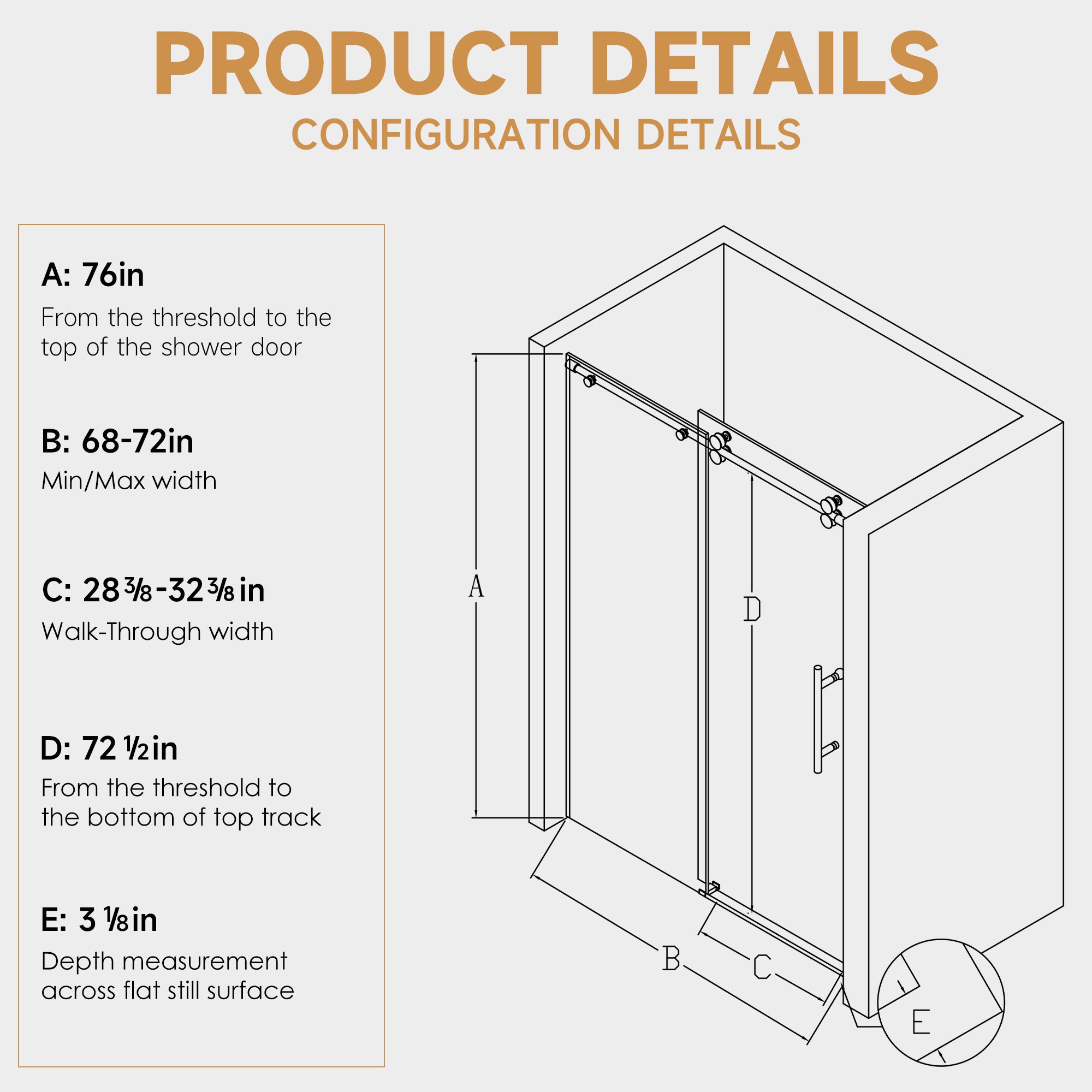 Frameless Single Sliding Shower Door