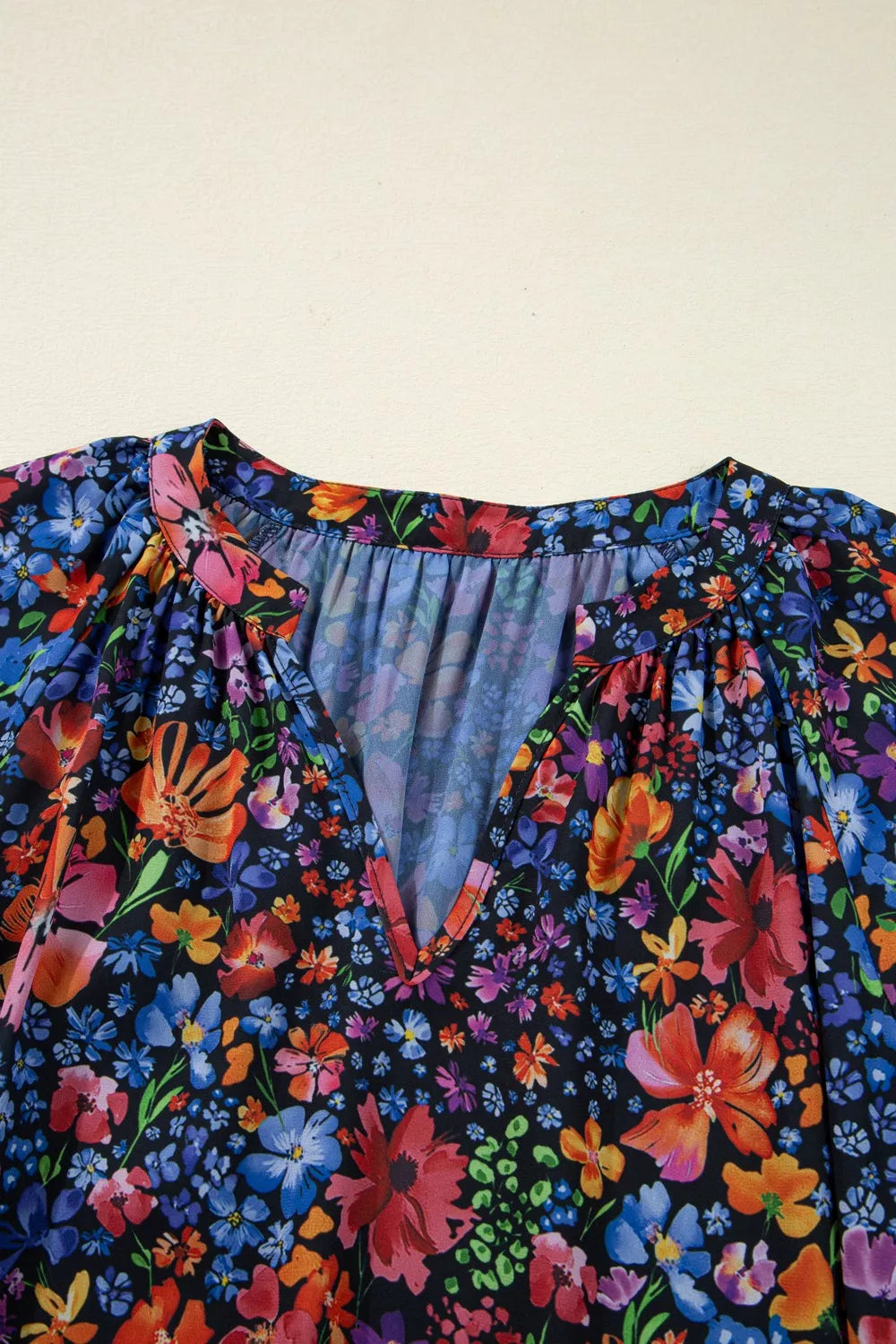 Floral Print Flounce Sleeve Dress