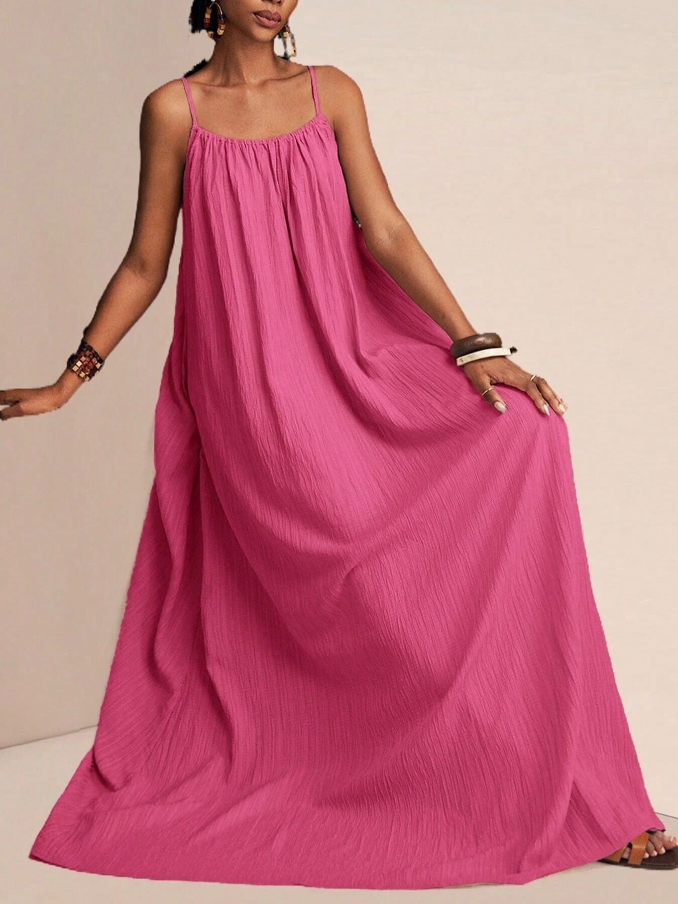 Spaghetti Strap Flowy Maxi Dress