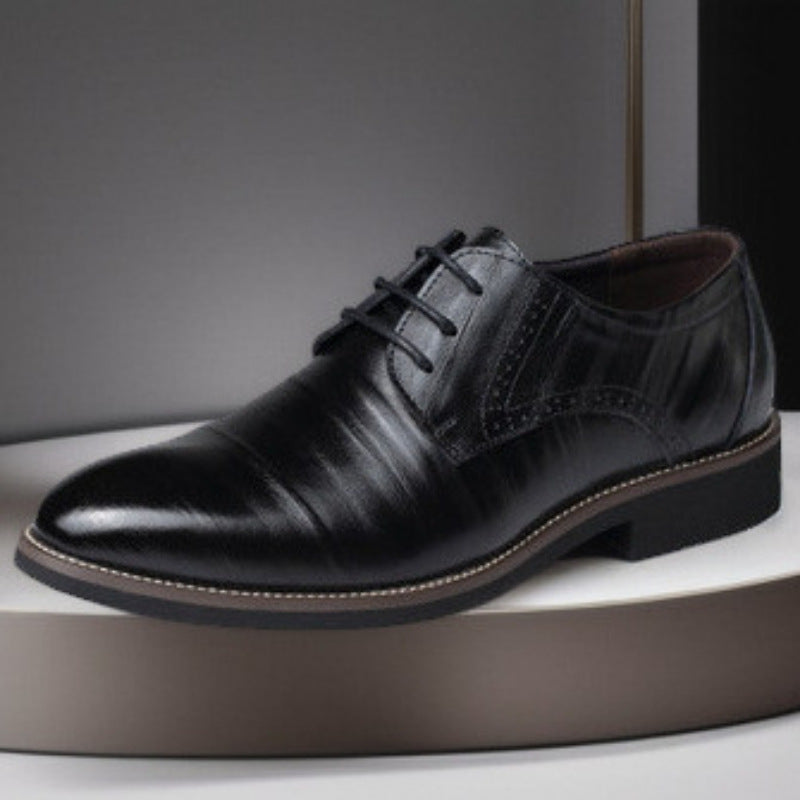 Mens Leather Shoes British-style Pointed-toe Breathable Formal Business Wear