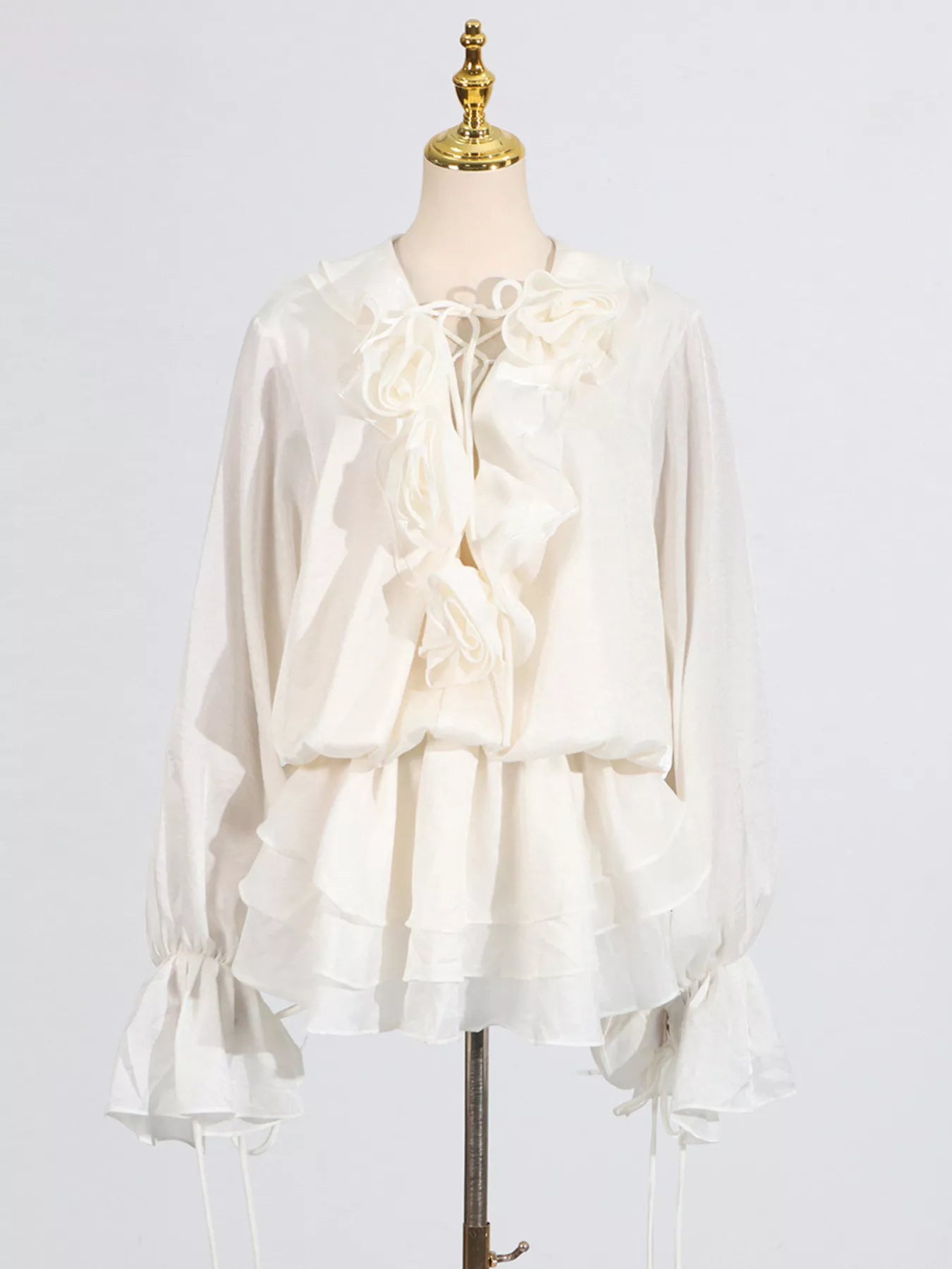 Ruffled Flounce Sleeve Mini Dress